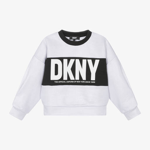 DKNY-Girls Silver Lurex Sweatshirt | Childrensalon