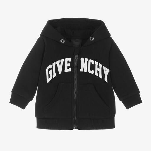 Givenchy-Boys Black Cotton Zip-Up Top | Childrensalon