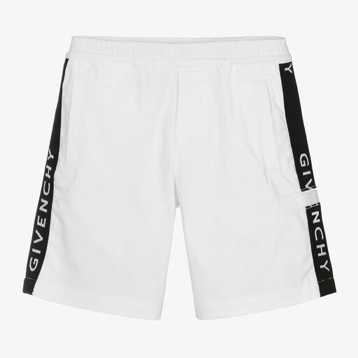 Givenchy-Boys White Cotton Shorts | Childrensalon