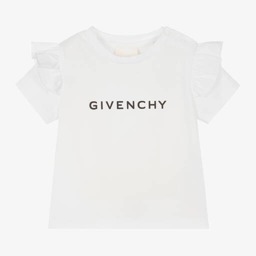Givenchy-Girls White Cotton Jersey T-Shirt | Childrensalon