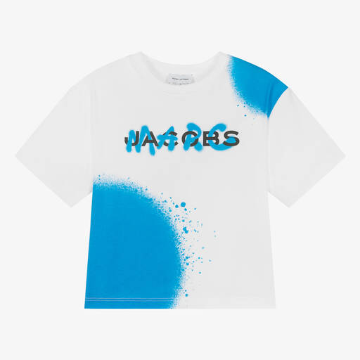 MARC JACOBS-Boys White Cotton Spray Paint T-Shirt | Childrensalon