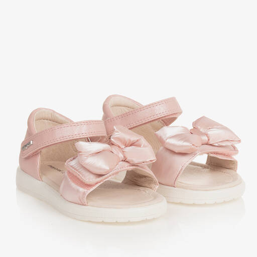 Mayoral-Baby Girls Pink Bow Velcro Sandals | Childrensalon
