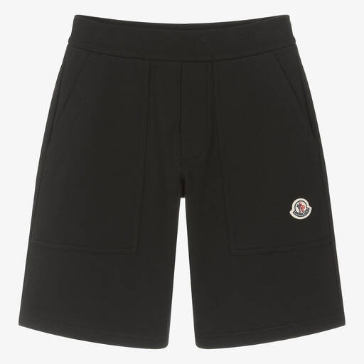 Moncler Enfant-Teen Boys Black Cotton Jersey Shorts | Childrensalon