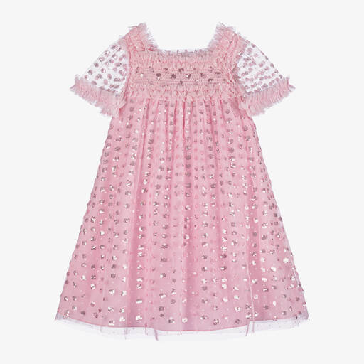 Needle & Thread-Girls Pink Sequin Tulle Dress | Childrensalon
