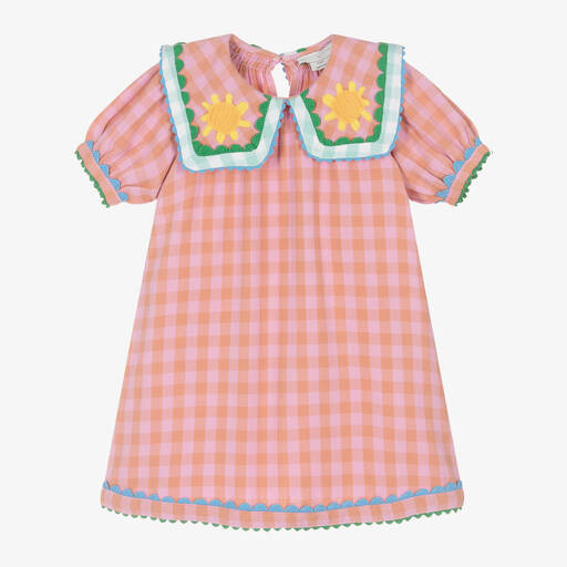 Stella McCartney Kids-Girls Pink Cotton Sunflower Dress | Childrensalon
